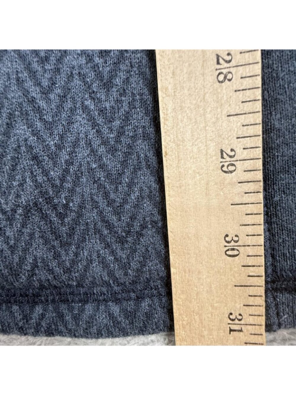 PrAna Hoodie Mens Medium Blue Herringbone Tunic High Neck Pullover Knit Pockets - Picture 10 of 12